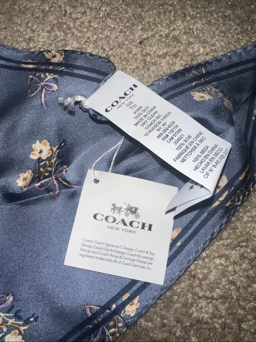 Coach 100% silk women’s scarf
